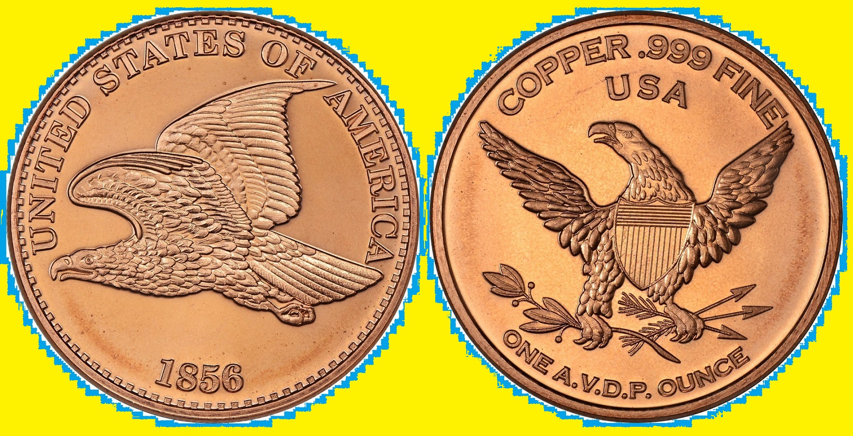 $0.01 1856 Flying Eagle 1 oz Copper Round  $2.70 + 000  d.b.metals  152997889538 o.jpg
