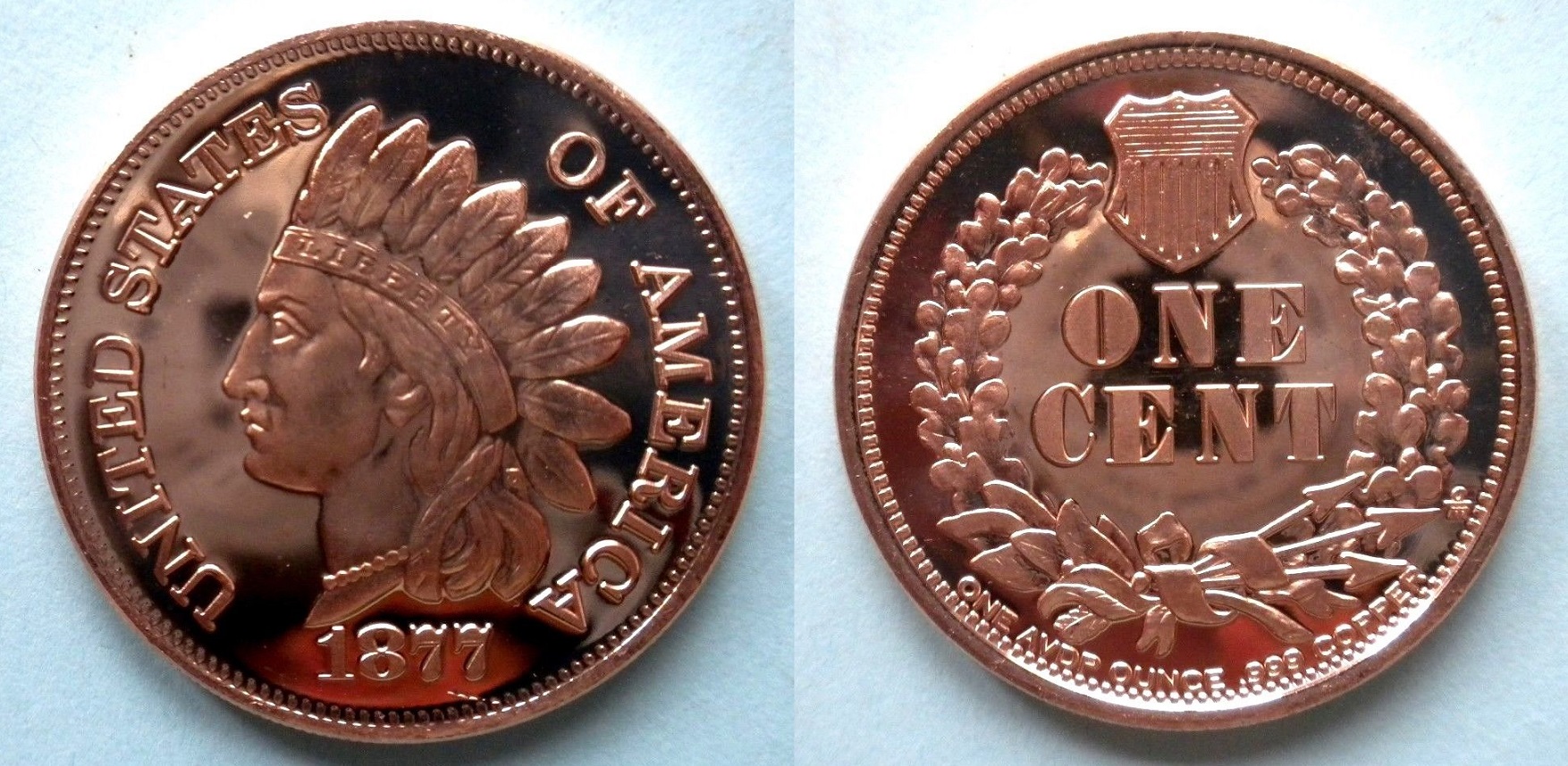 $0.01 1877 Indian Head Cent #3 1oz Copper Round  $2.70 + 000   163235381943  56hjk o.jpg