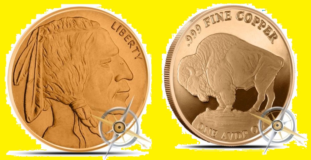 $0.05 Buffalo Nickel 1 oz Copper Round  $2.50 + 000  d.b.metals   152322204551 .jpg