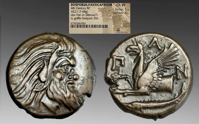 Pantakapaion): Greece bronze BC (Thrace, Æ21, | 310-303 Talk Coin ca.