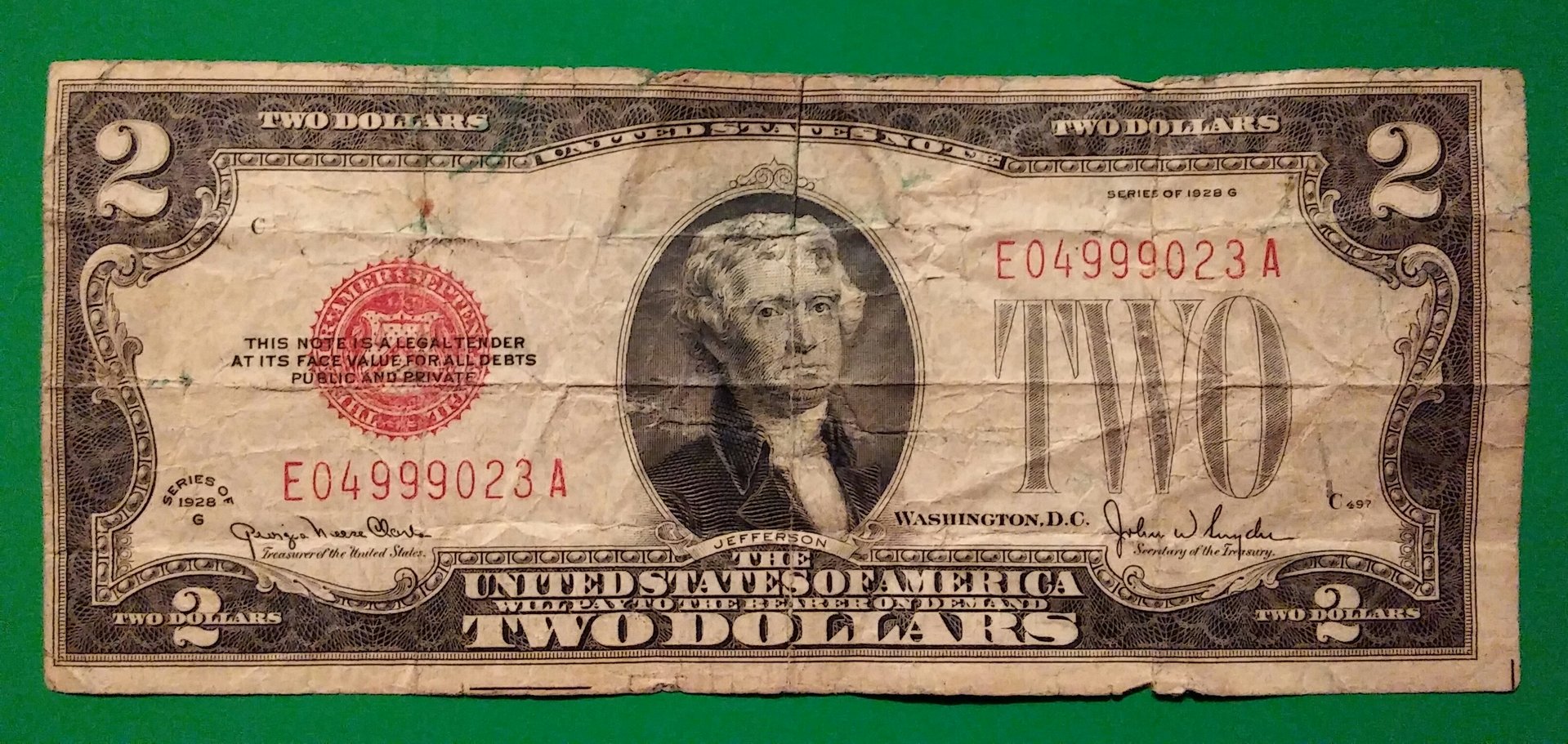 1928 red seal two dollar bill Coin Talk