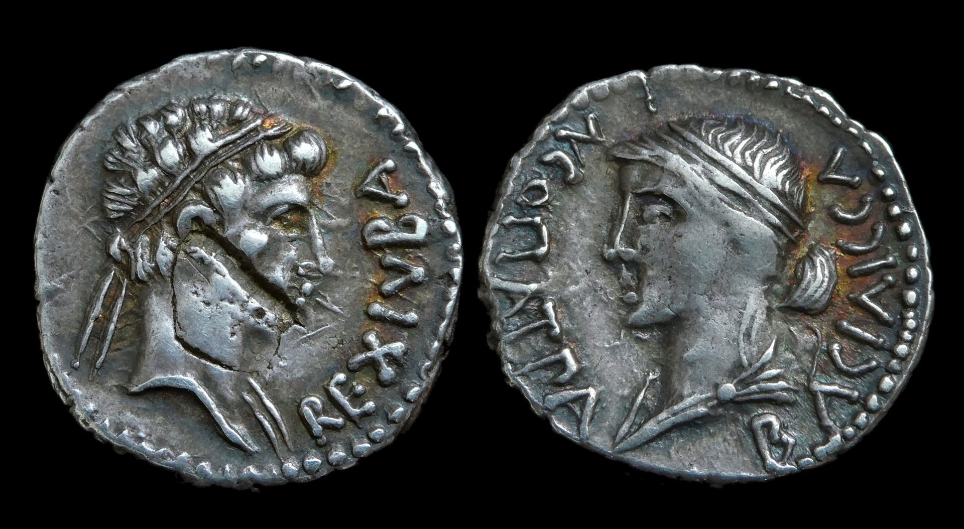 05 MAURETANIA Juba II Cleo Selene - AR Denarius 4132.JPG