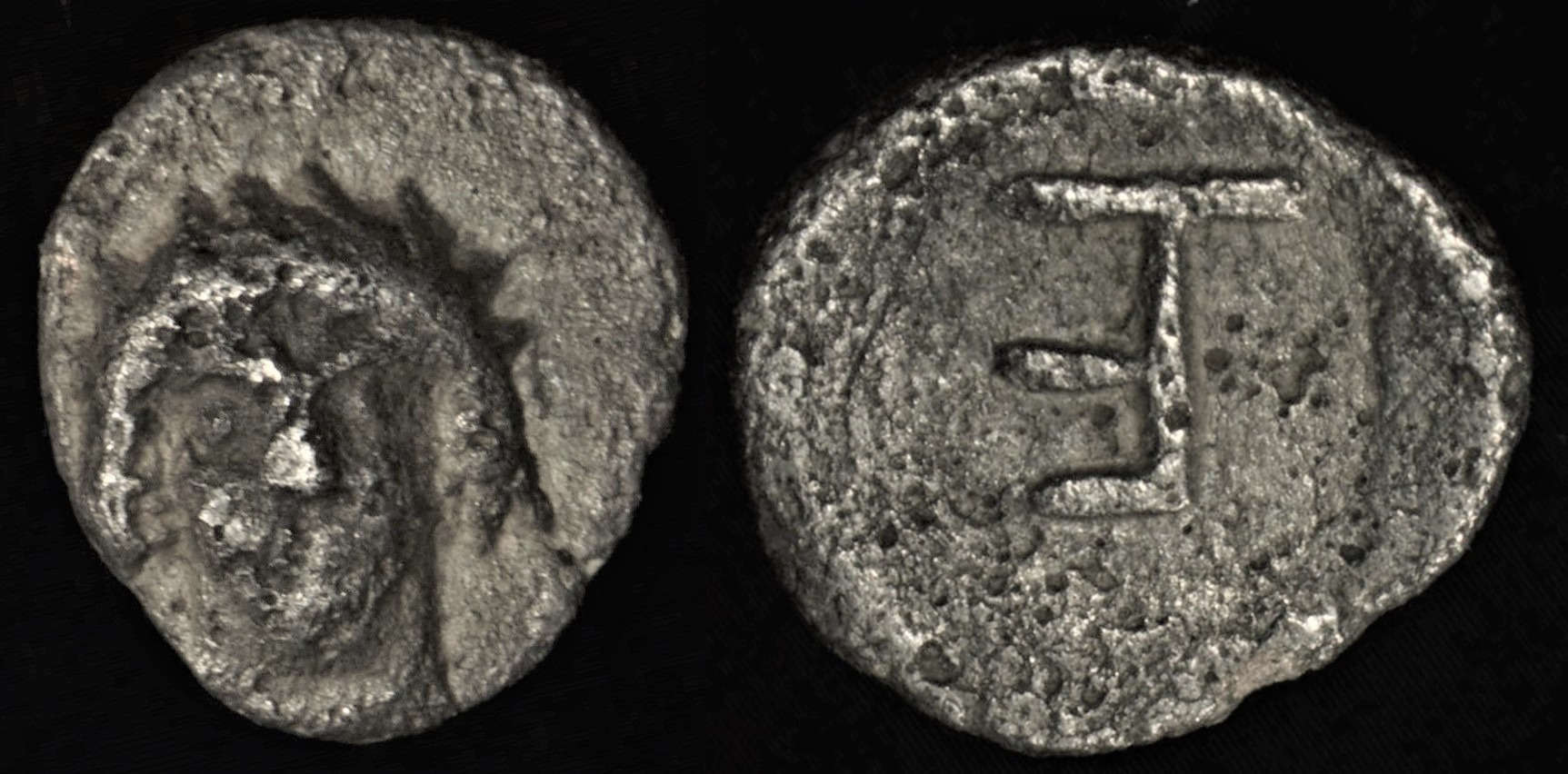 [11105] Annonymous - Ionia, Kolophon (AR Tetartemorion, c500-450 BC).jpg