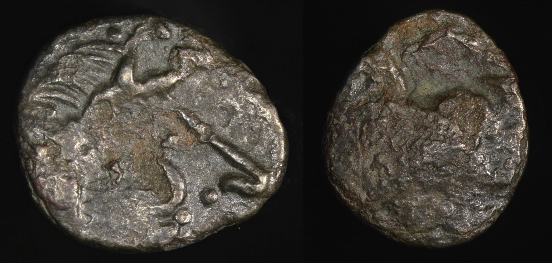 [1173] Danubian celts - Danube region; Eastern Celts (AE drachm, 200-100 BC).jpg