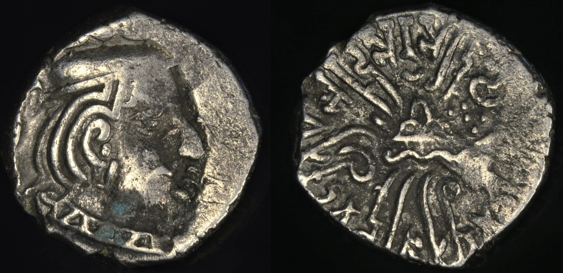 [1199] Rudrasena II - Uncertain (AR drachm, 256–278 AD).jpg