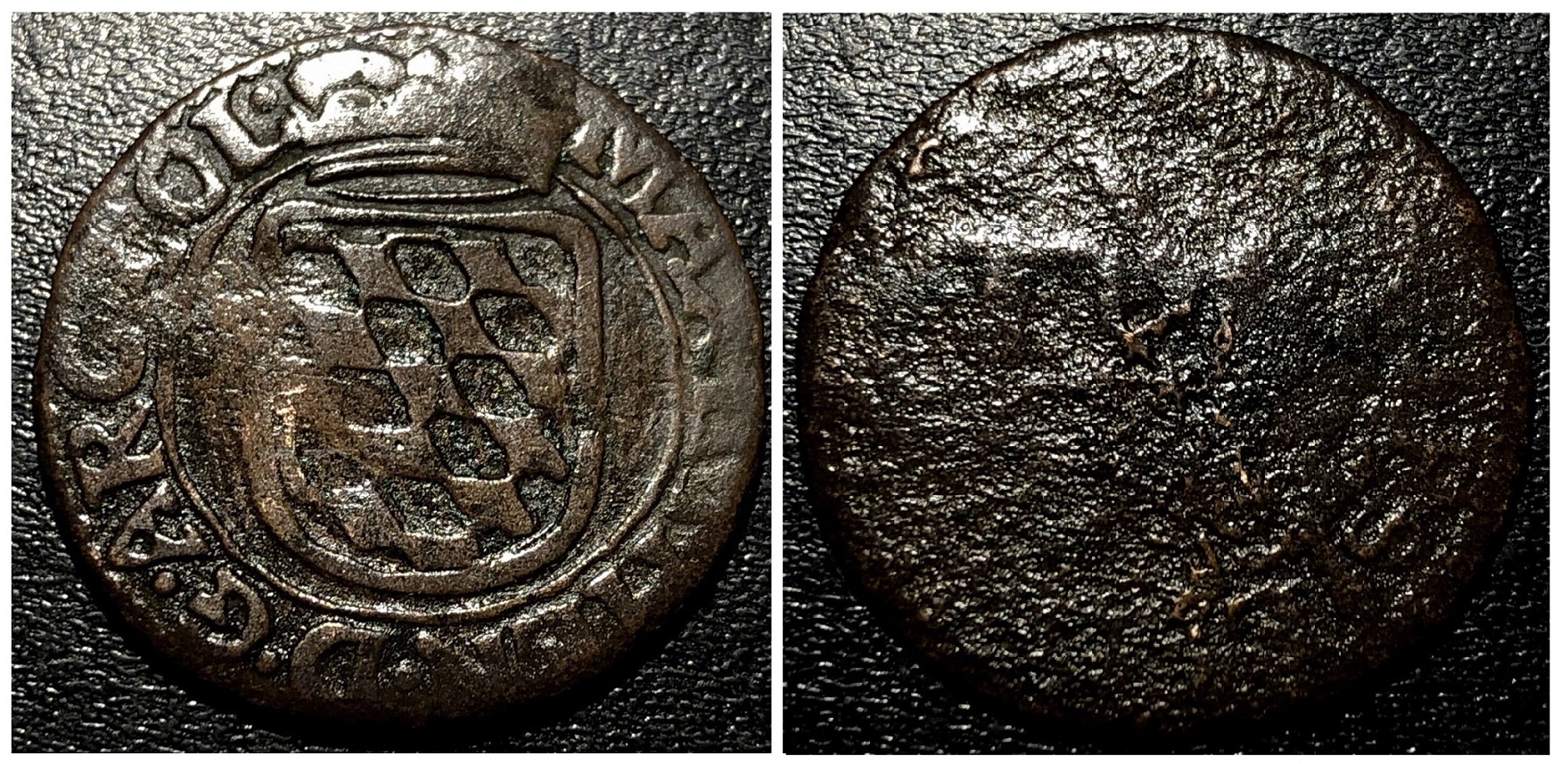 1650-1688 Belgium Liege 1 Liard Maximilian Henry of Bavaria.jpg