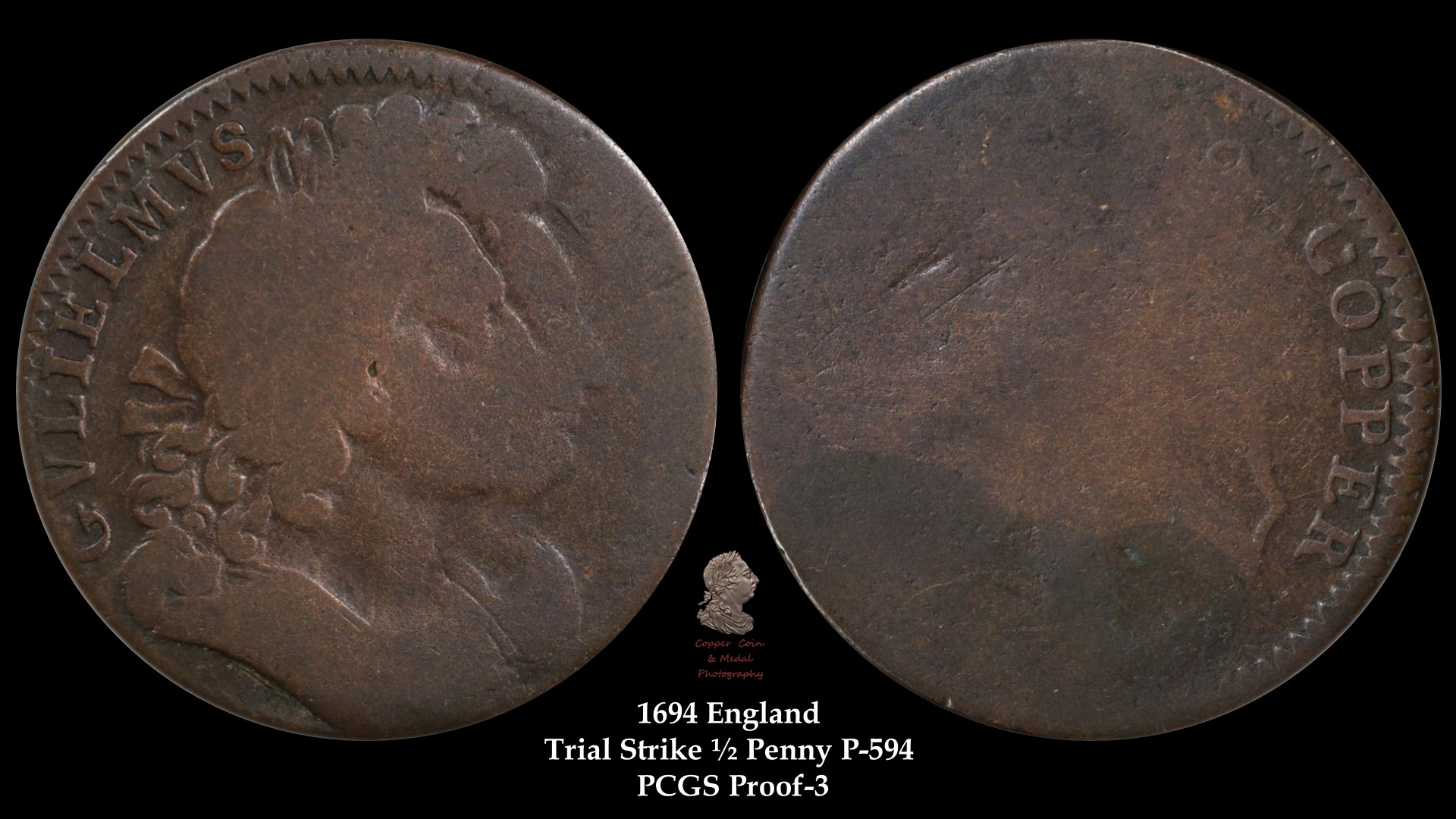 1694 (ND) Great Britain PAttern Halfpenny P-594 PCGS PR-03 36406417.jpg