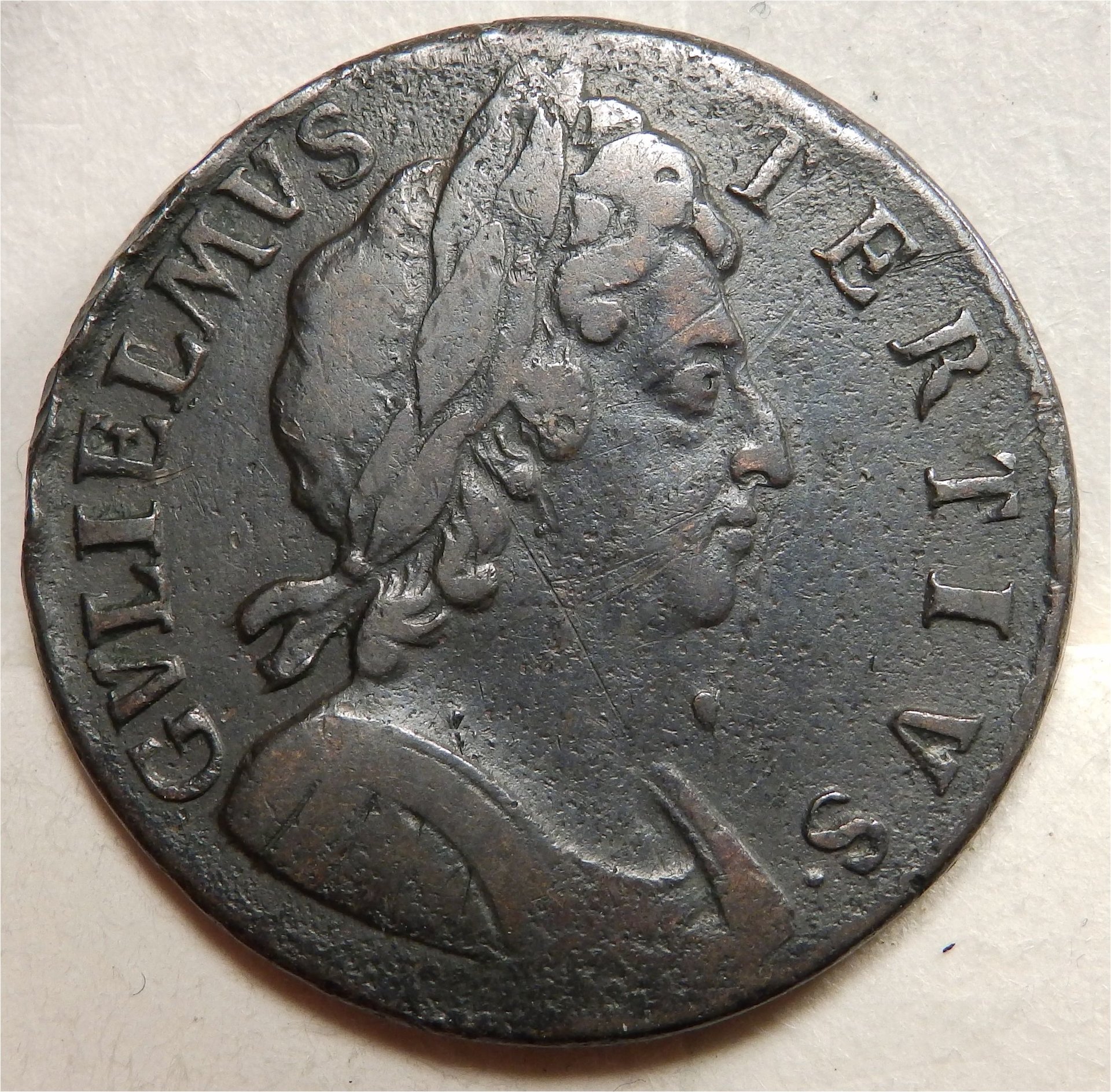 1697 British halfpenny obv.jpg