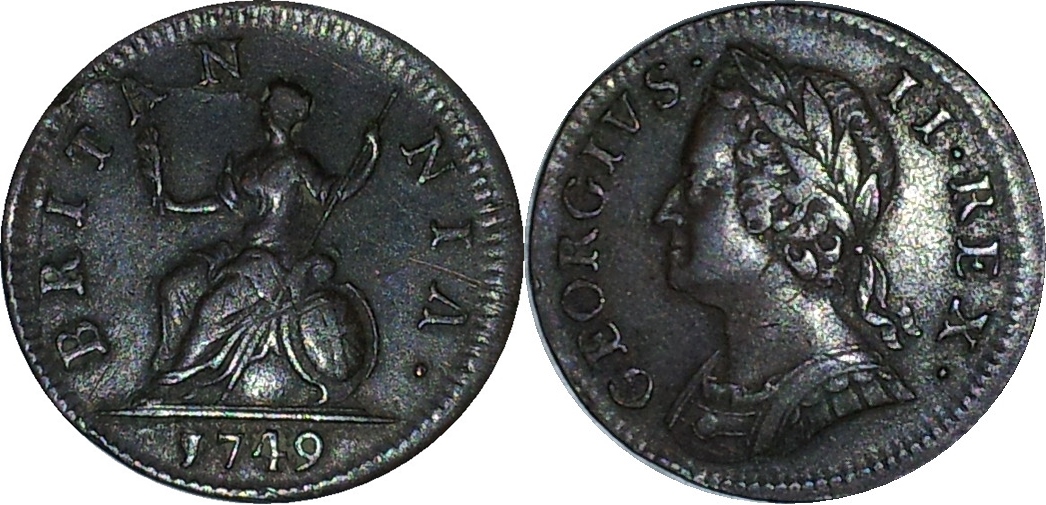 1749 Great Britain George II Farthing-horz.jpg