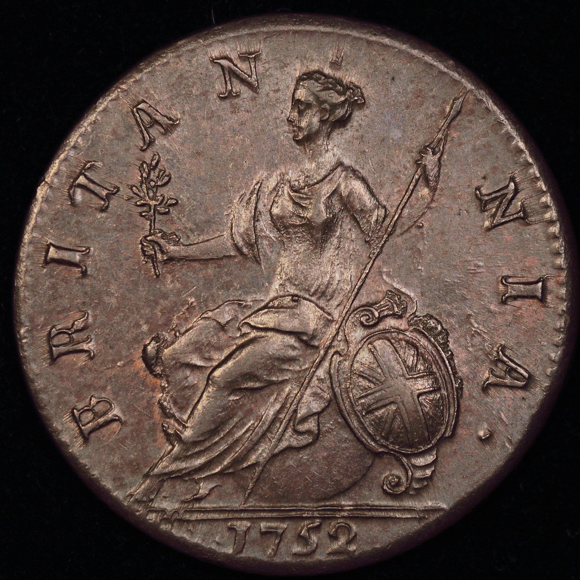 1752 Great Britain Halfpenny Rev..JPG