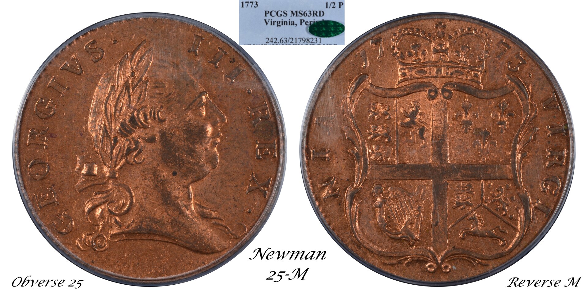 1773 Virginia Halfpence - Obv-Rev-side.jpg
