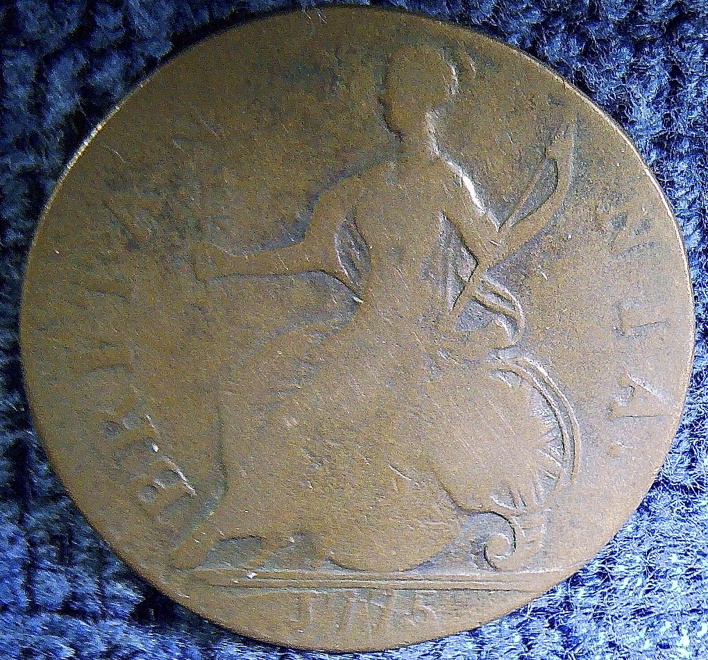 1775 Machin's Mills half penny - Obverse.jpg