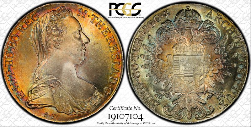 1780 Maria Theresa Taler Restrike MS66 PCGS 19107104_800x600.jpg