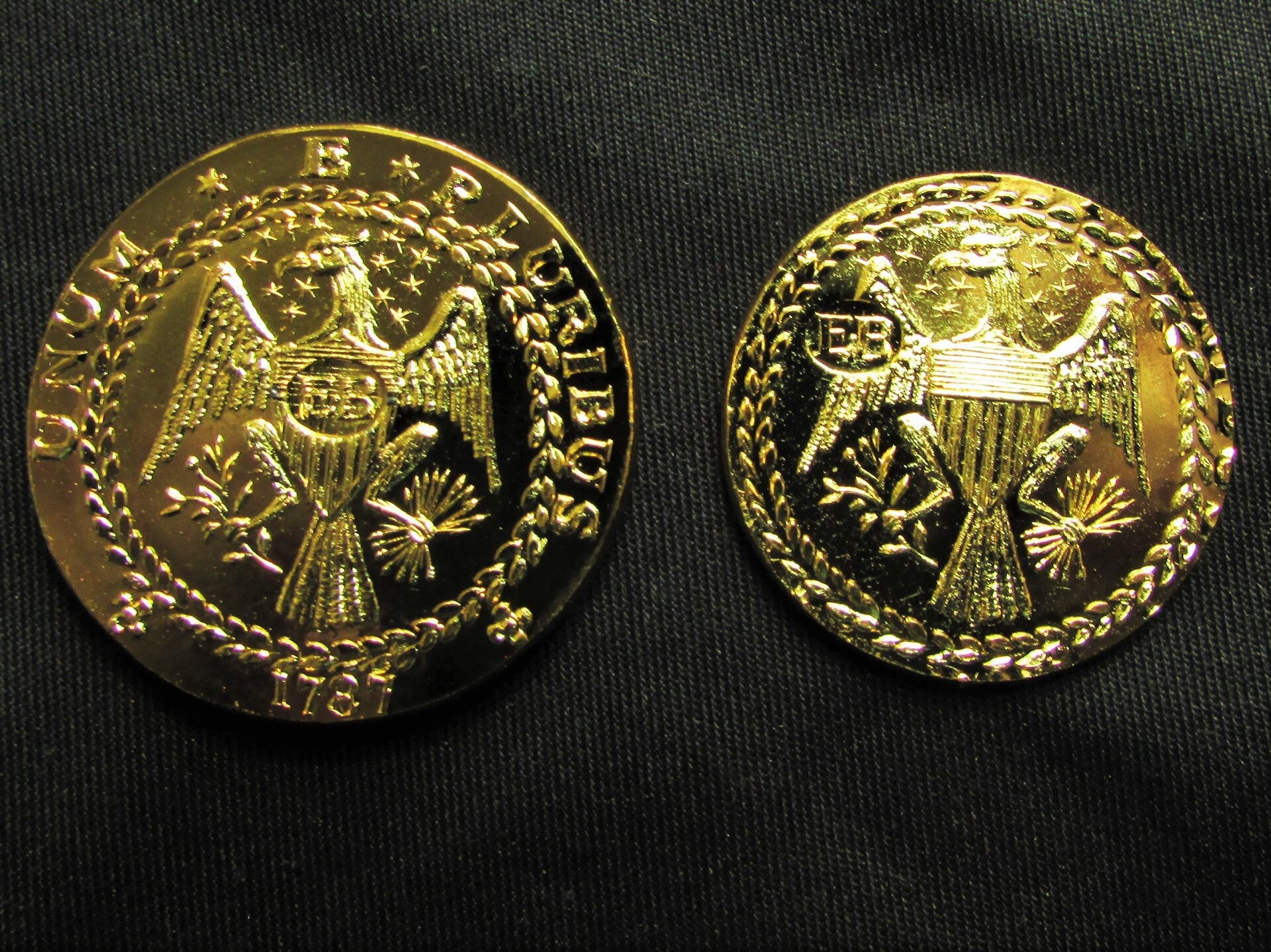 1787 Brasher Doubloon Pair (reproduction) - obverse .JPG