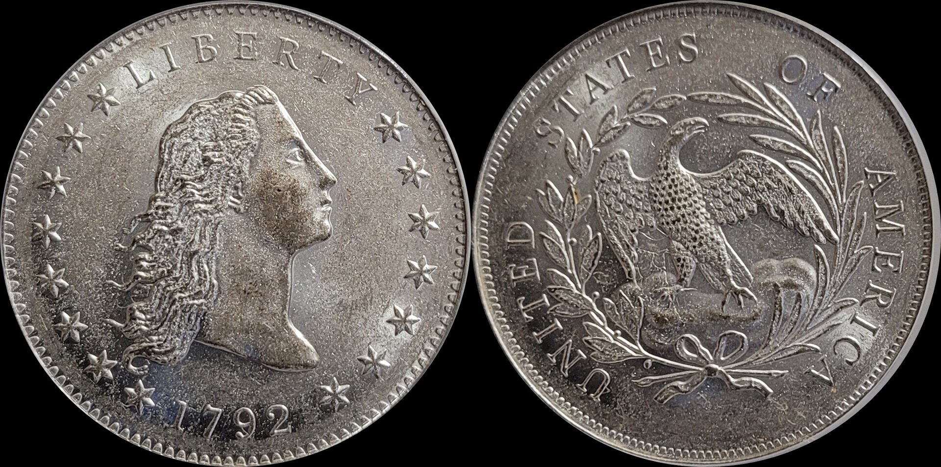 1792  Flowing Hair over-strike  AU55  Antiqued 1a-horz.jpg