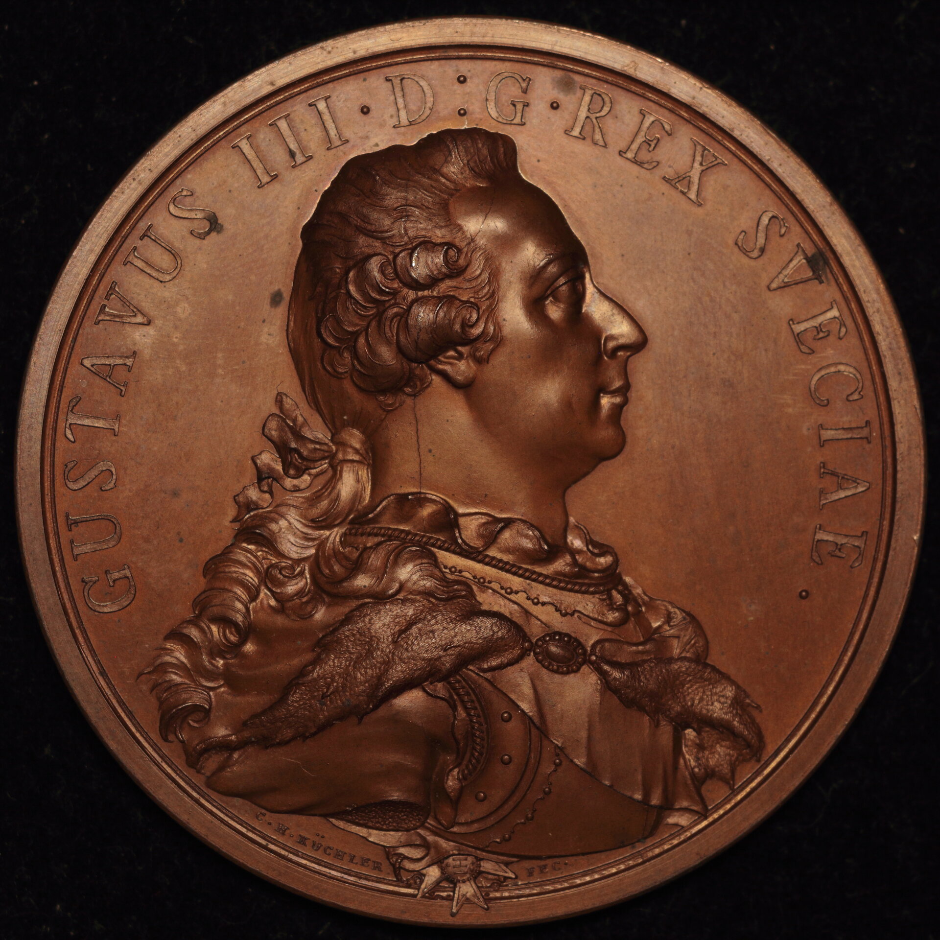 1792 Sweden Gustav III Assassination Medal With Shells, Box, and Note Obv..JPG