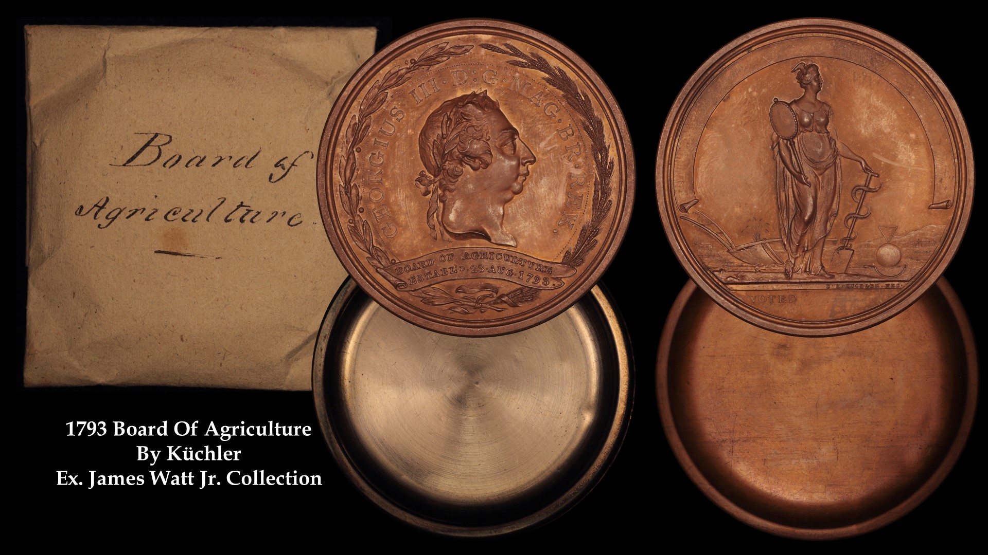 1793 Board Of Agriculture Medal 48 mm Pollard 6 Ex James Watt Jr. With Shells and Warpper.jpg