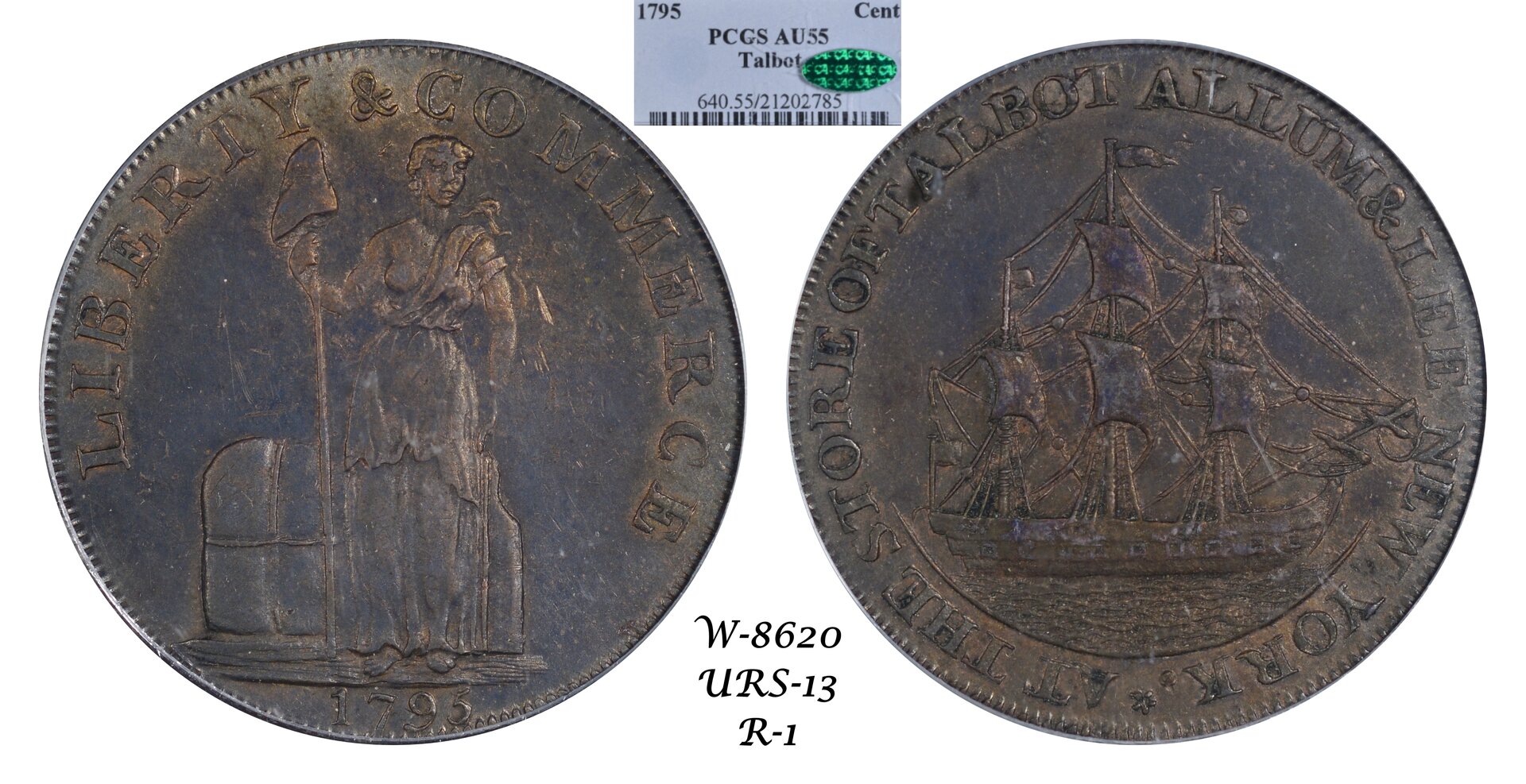 1795 Talbot, Allum & Lee Cent Token Obv-side.jpg