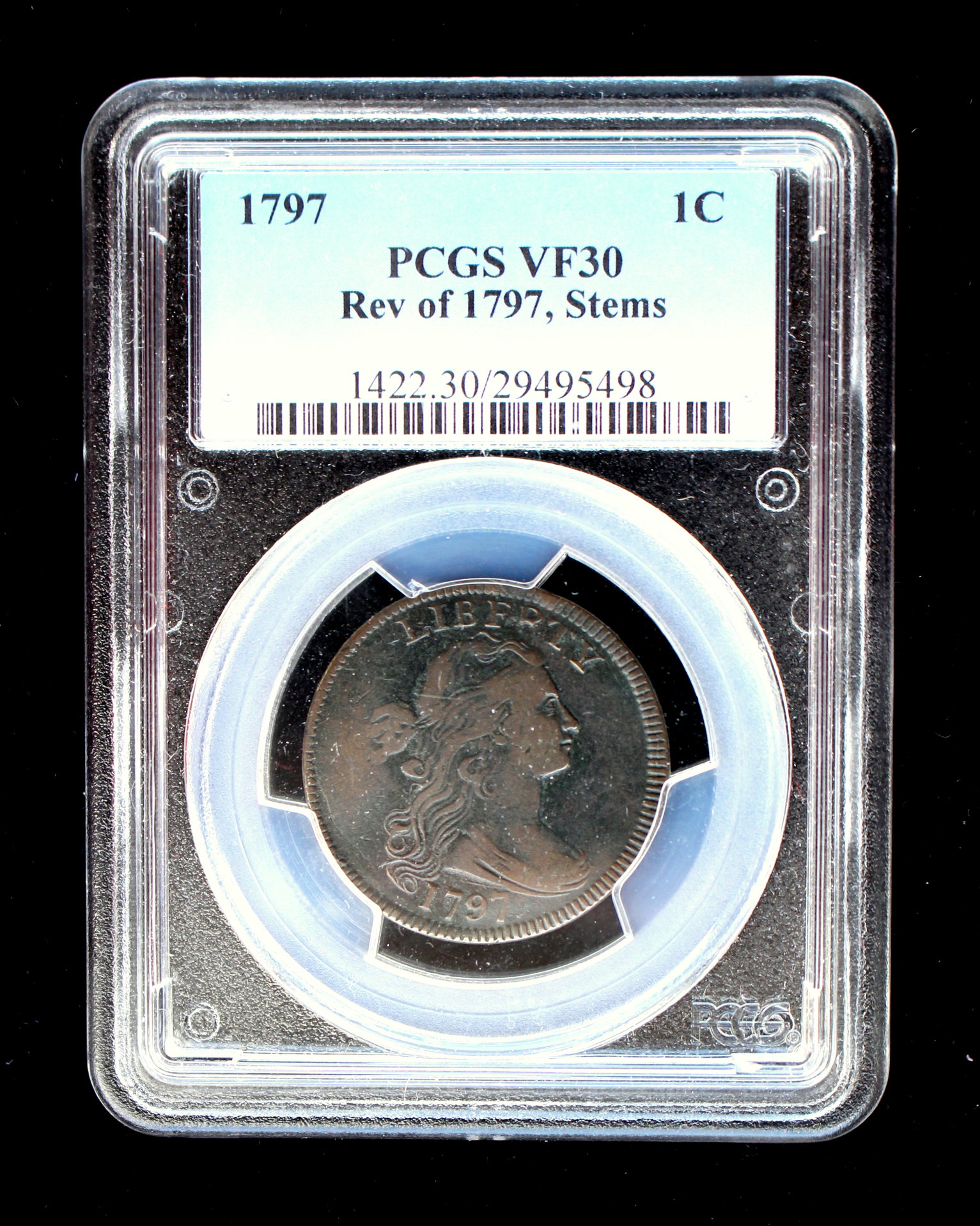 1797 Draped Bust Cent PCGS VF30 OBV.JPG