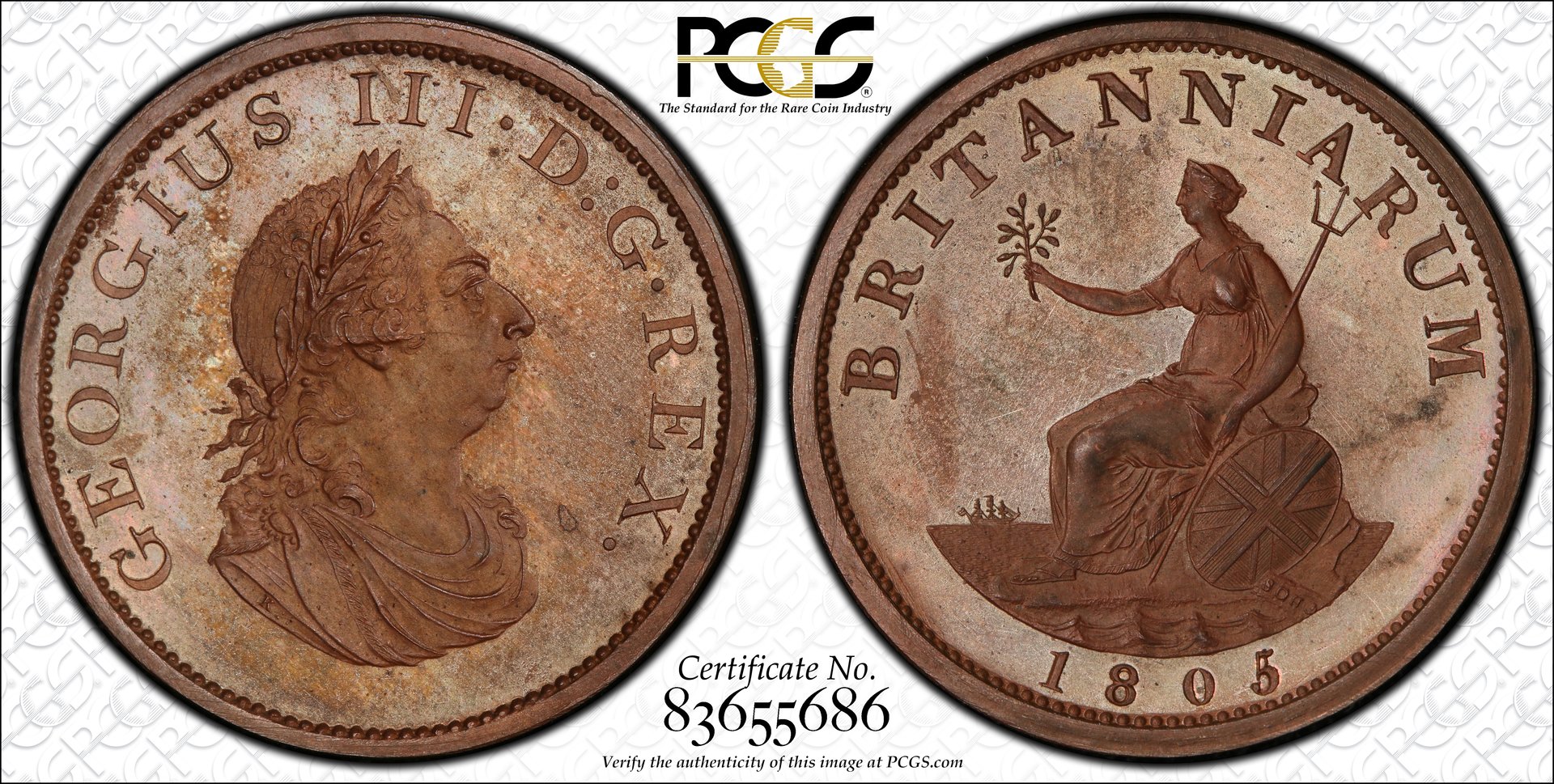 1805 Great Britain P-1309 Bronzed Penny PCGS PR-64 BN.jpg