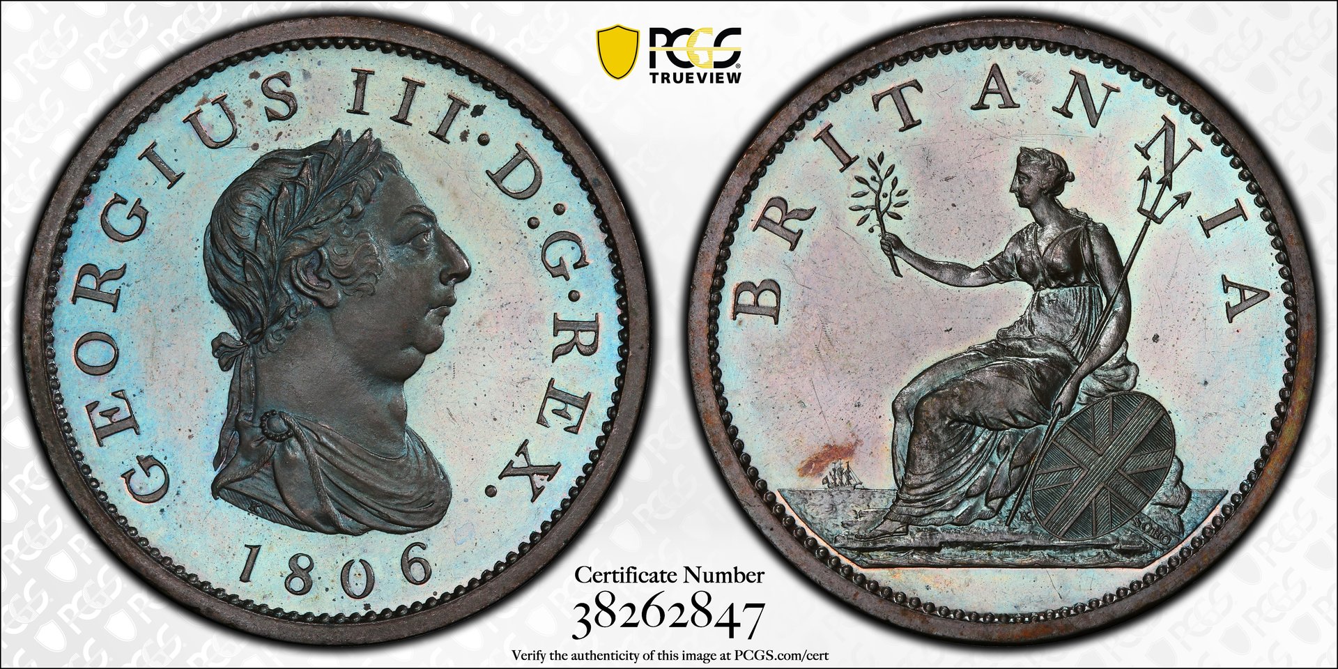 1806 Great Britain Bronzed Proof Penny P-1326 PCGS PR-63BN.jpg