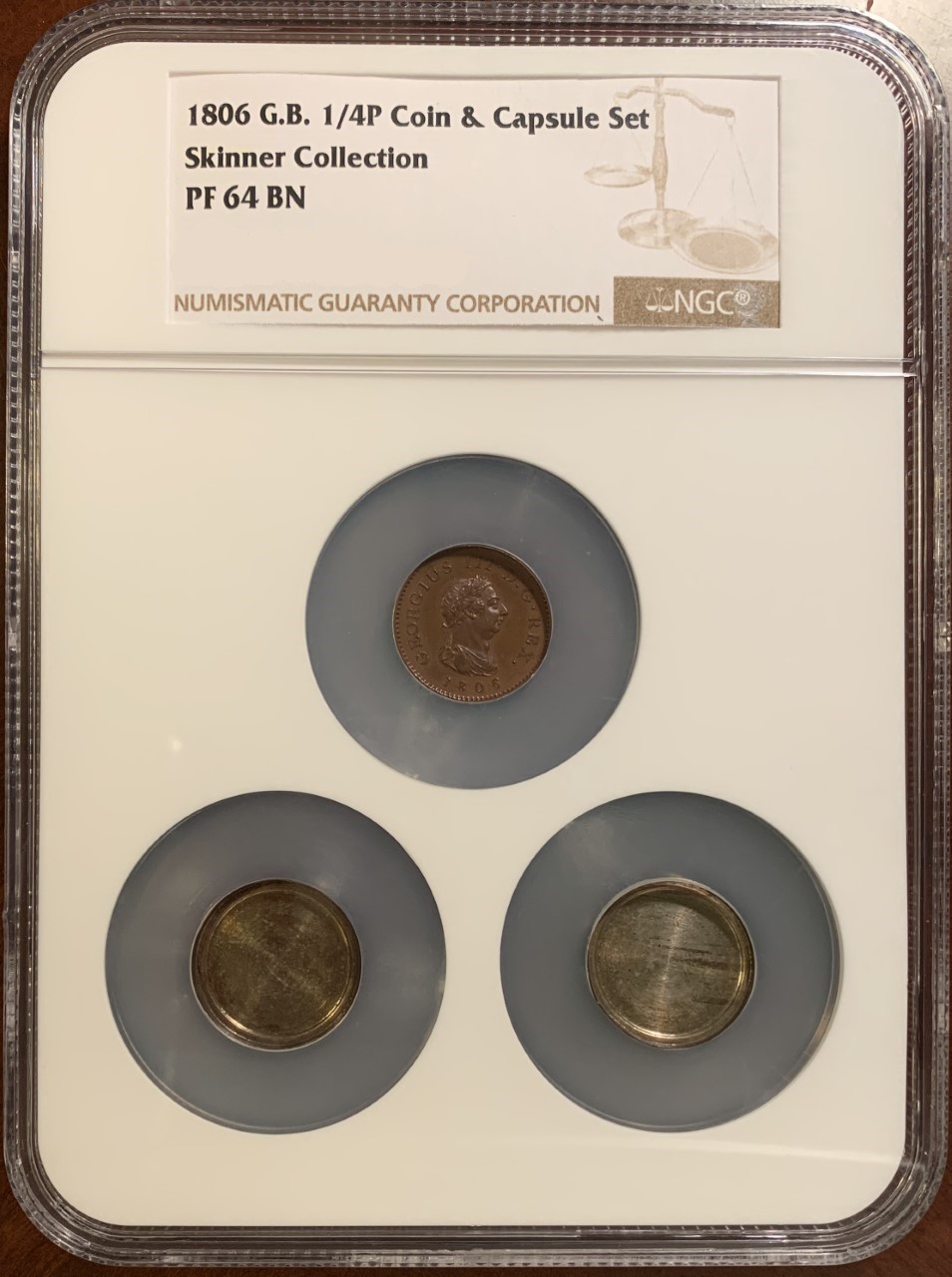1806 Great Britain Proof Farthing P-1391 with shells NGC PF-64 BN Skinner Collection Obv..jpg
