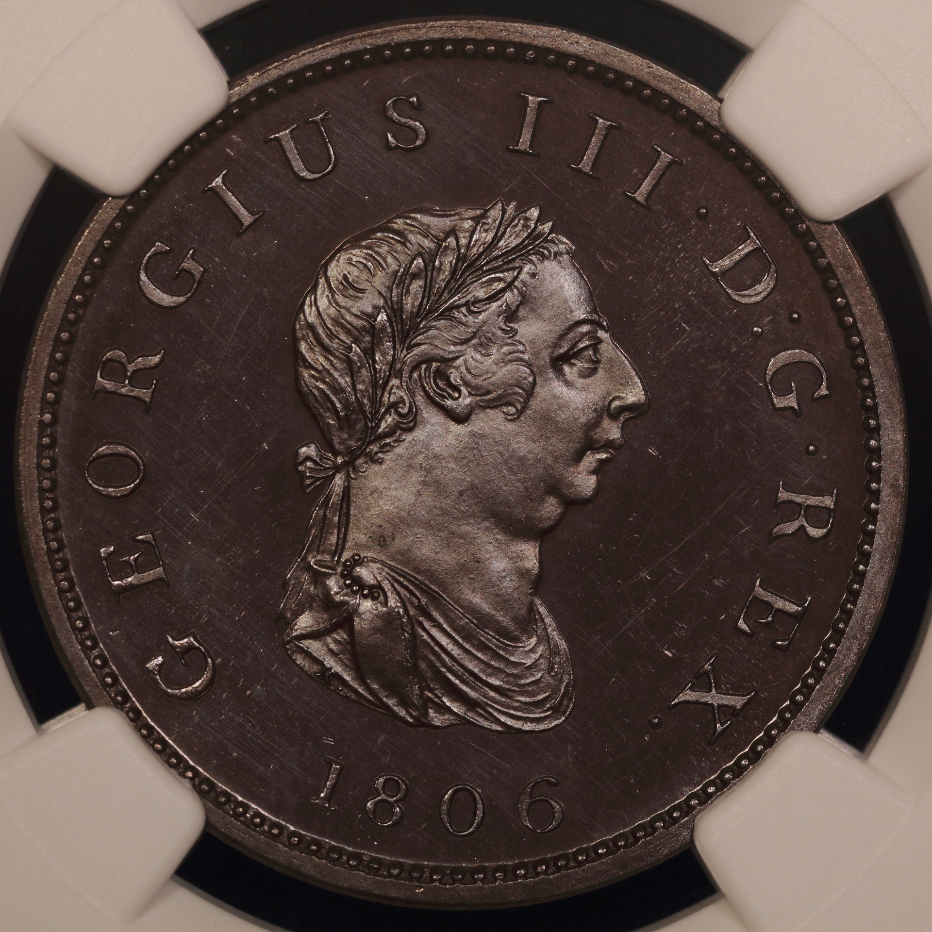 1806 Great Britain Soho Proof Halfpenny P-1371 PF-66 BN 2842306011 Obv..JPG