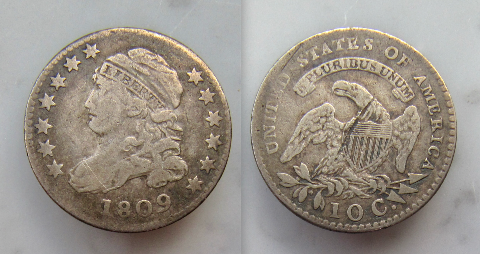 1809 Dime - F example with gash -  OBV - REV - 22 September 2023 - 21 July 2026 .png