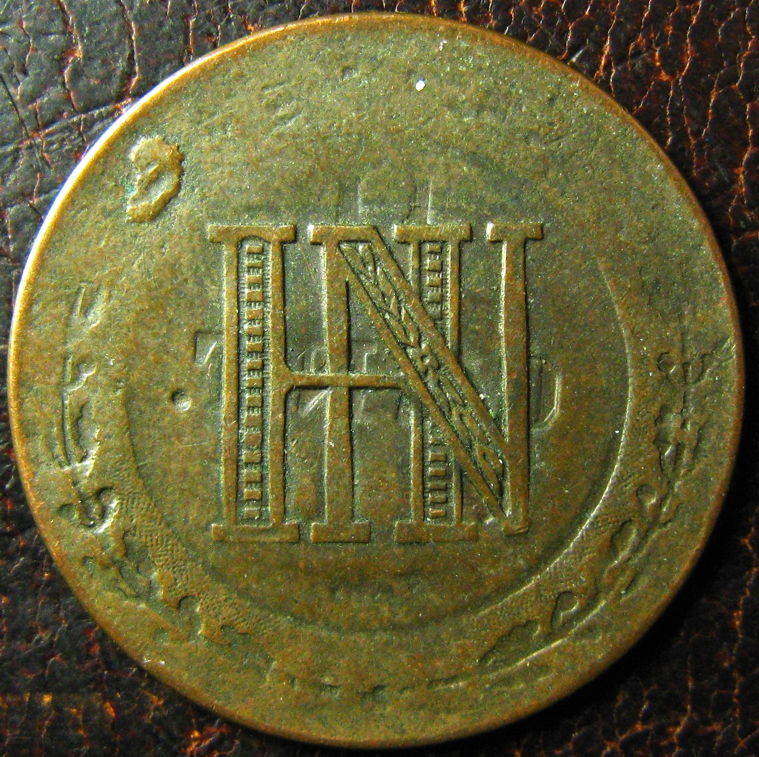 1810, 2 Centimes, obv (note clashed die).JPG