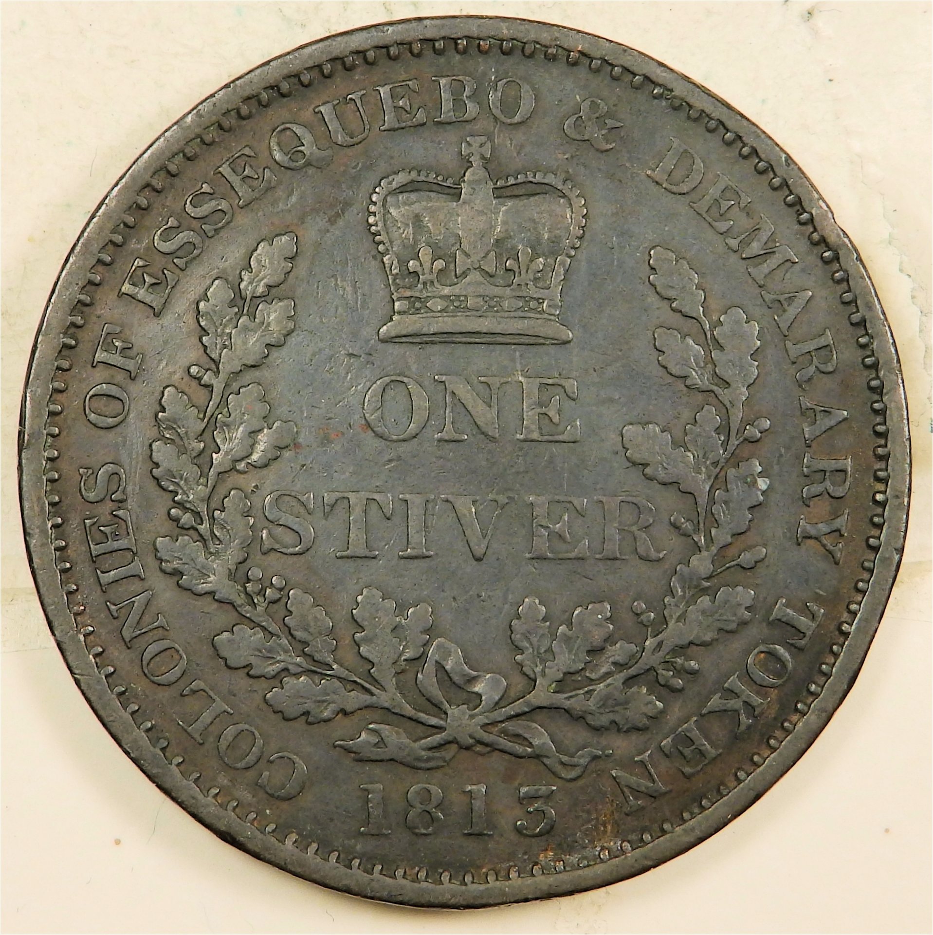 1813 Essequebo & Demarary, one stiver rev.jpg