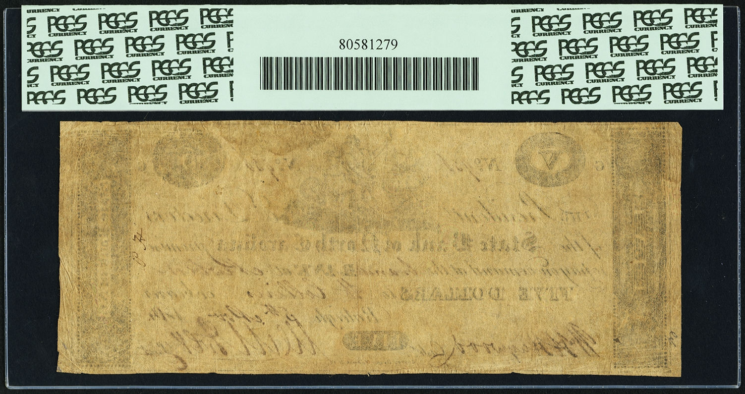 1814 State Bank of NC New Bern Counterfeit VF-20 EPN Back.jpg