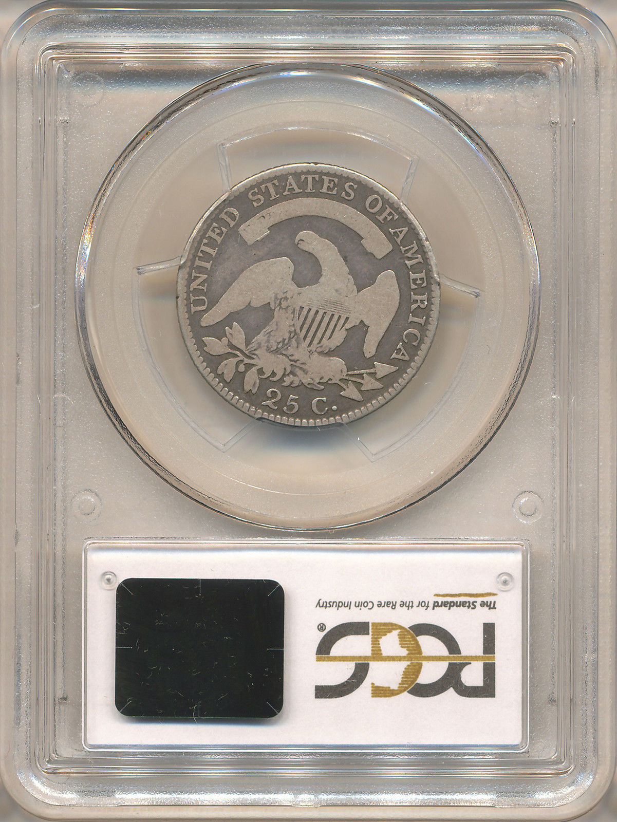 1818 25C QUARTER DOLLAR - CAPPED BUST, LARGE SIZE PCGS G6 28712922 CAC Rev Slab.JPG