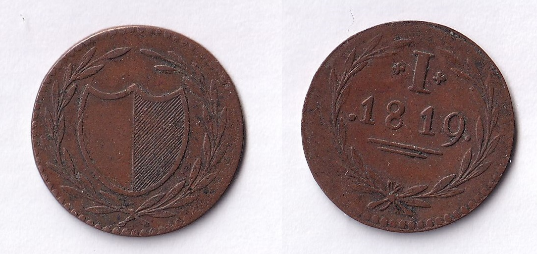 1819 German States Frankfurt Judenpfennig.png