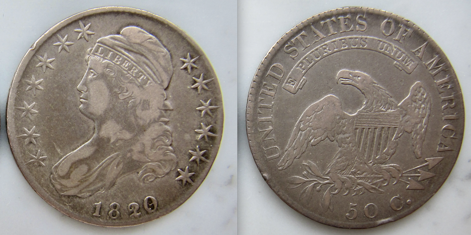 1820 : 19 half dollar curled base 2 - scarce variety - OBV:REV - GP 2018.png