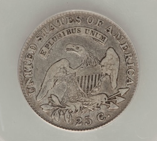 1822 B-1 VG-8 Capped Bust Quarter - Rev - 1-ccfopt.jpg