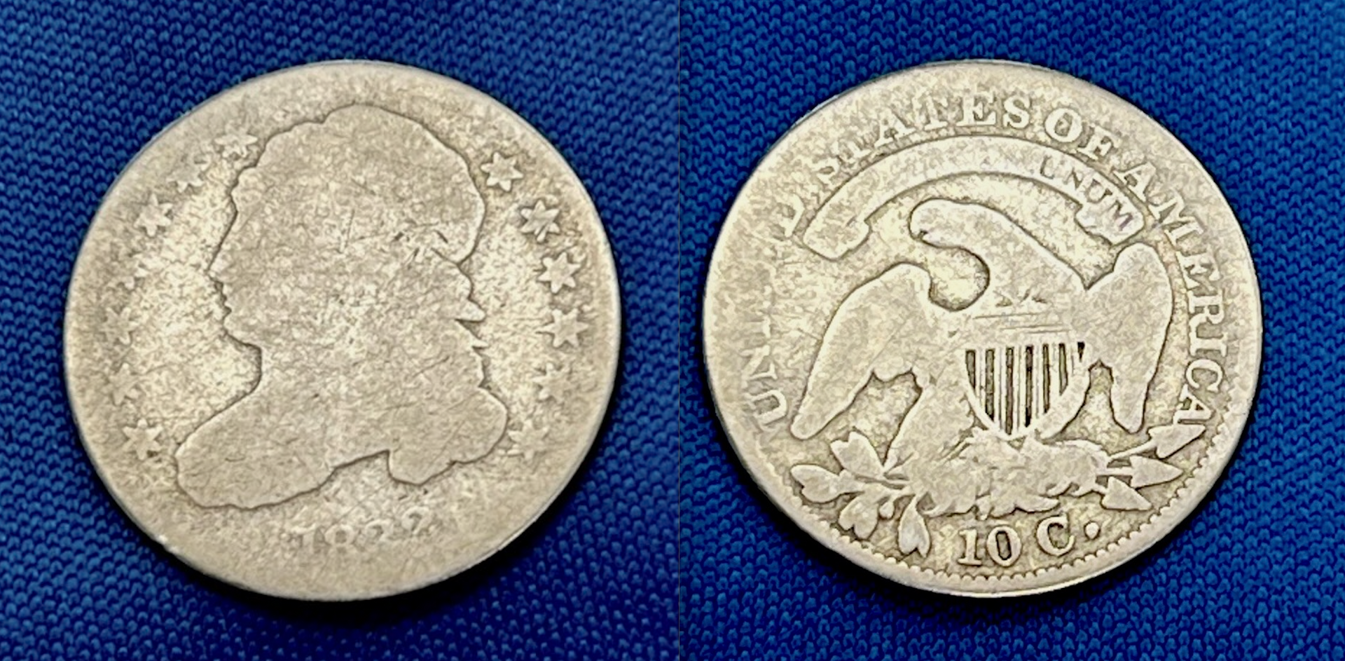 1822 Dime - Fake, Ebay  June 2025 $ 2400 - OBV - REV .png