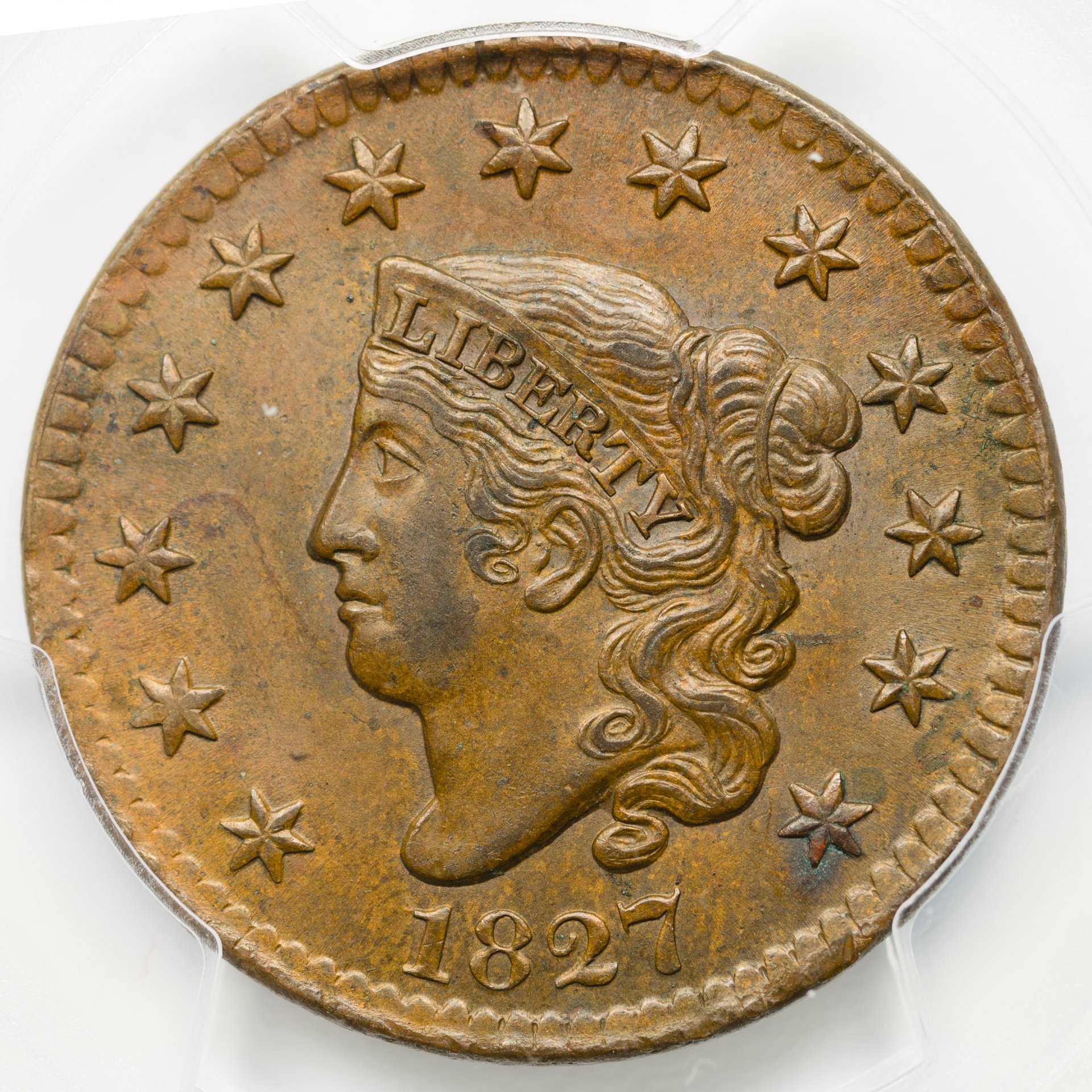 1827 1c ms61 brown pcgs 31385994 obv closeup.jpeg