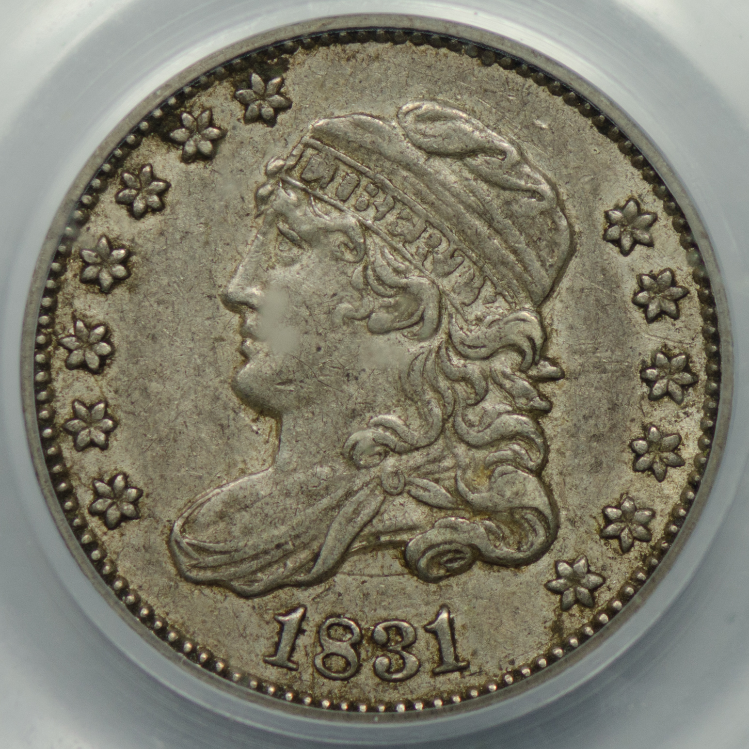 1831 H10C HALF DIME - CAPPED BUST PCGS XF45 15249727 CAC Obv Closeup v2.jpg