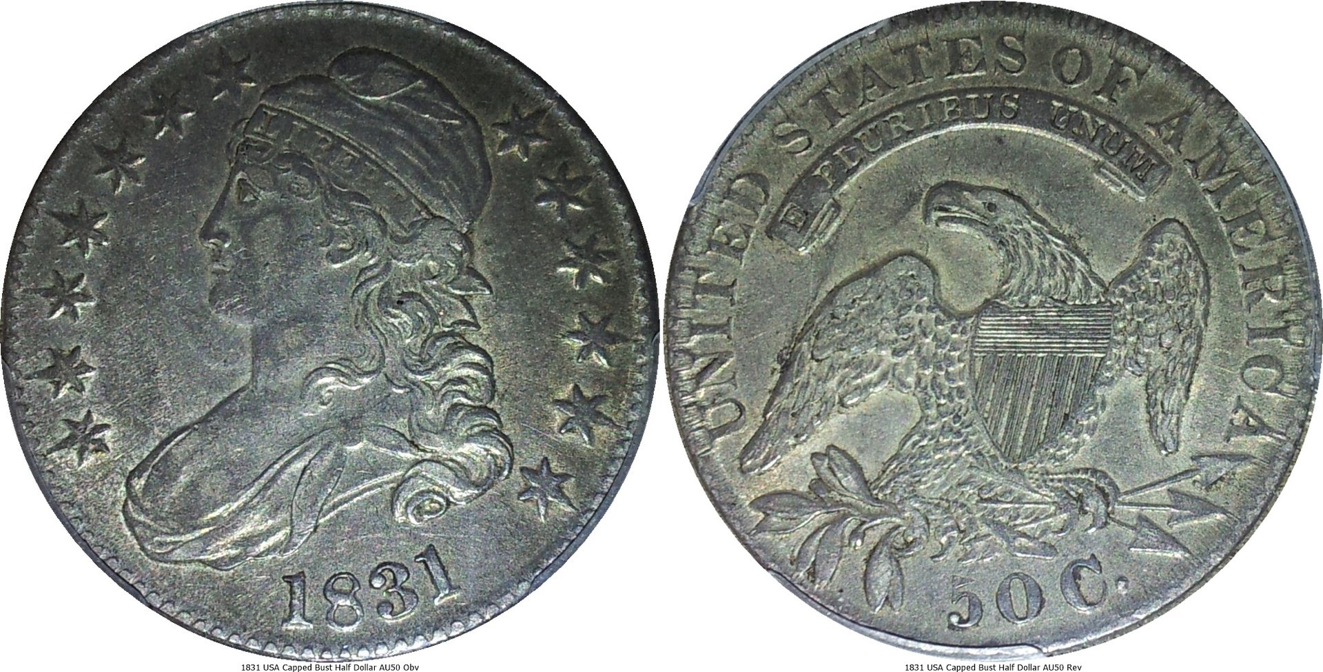 1831 USA Capped Bust Half Dollar AU50 -tile.jpg