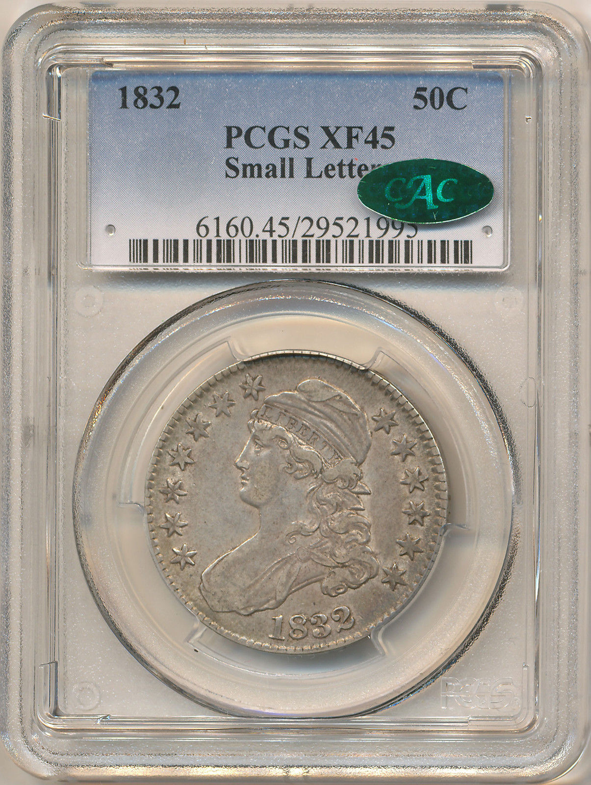 1832 50C 'SM LTRS' CAPPED BUST HALF DOLLAR XF45 PCGS CAC. O-110, R2 PCGS 29521995 CAC obv seller.jpg