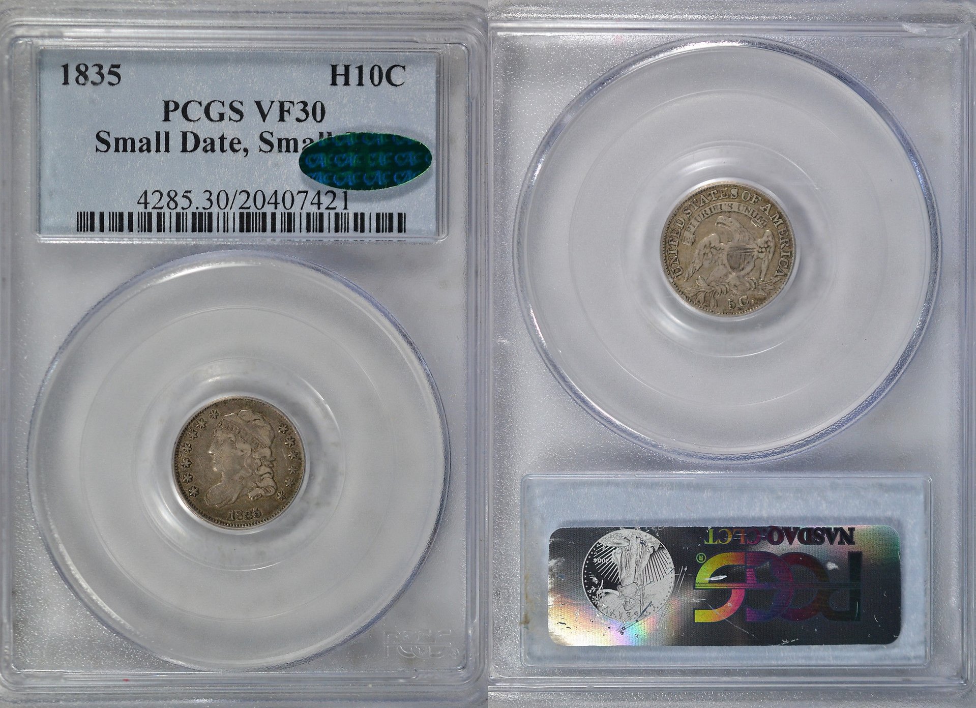 1835 Capped Bust half dime PCGS VF30 CAC 1-horz.jpg