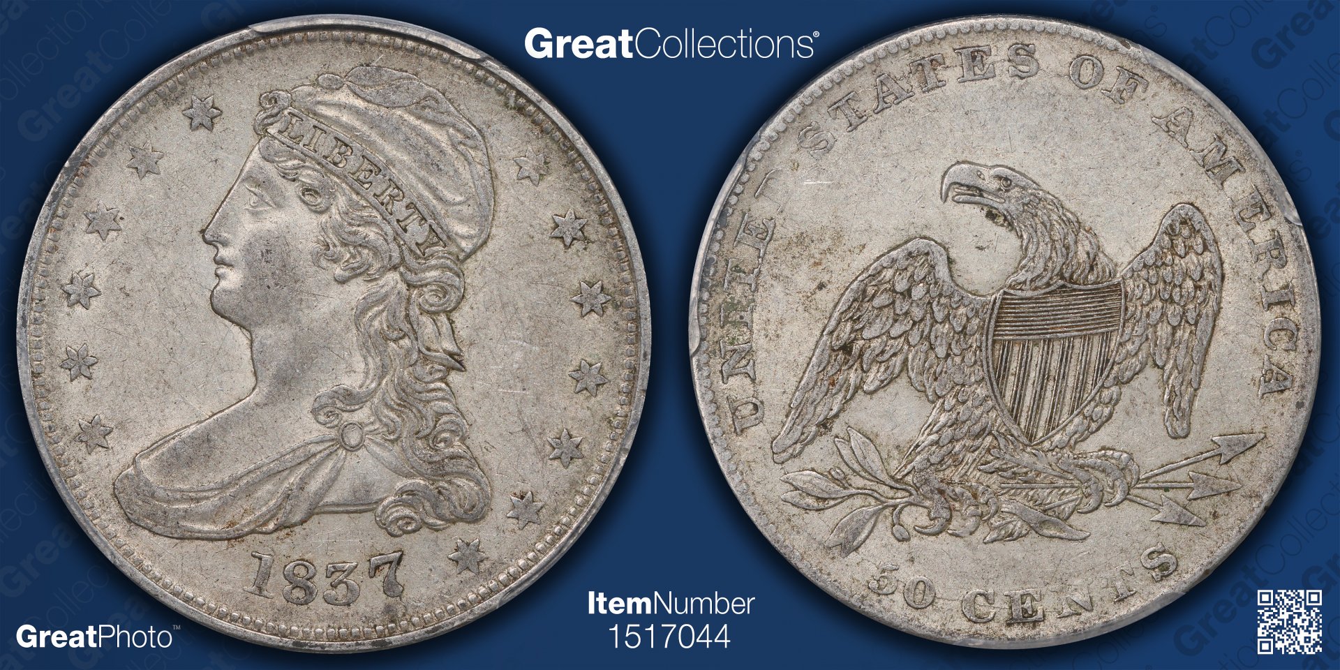 1837 50C HALF DOLLARS - CAPPED BUST, REEDED EDGE PCGS XF45 46961989 GreatPhoto.jpg