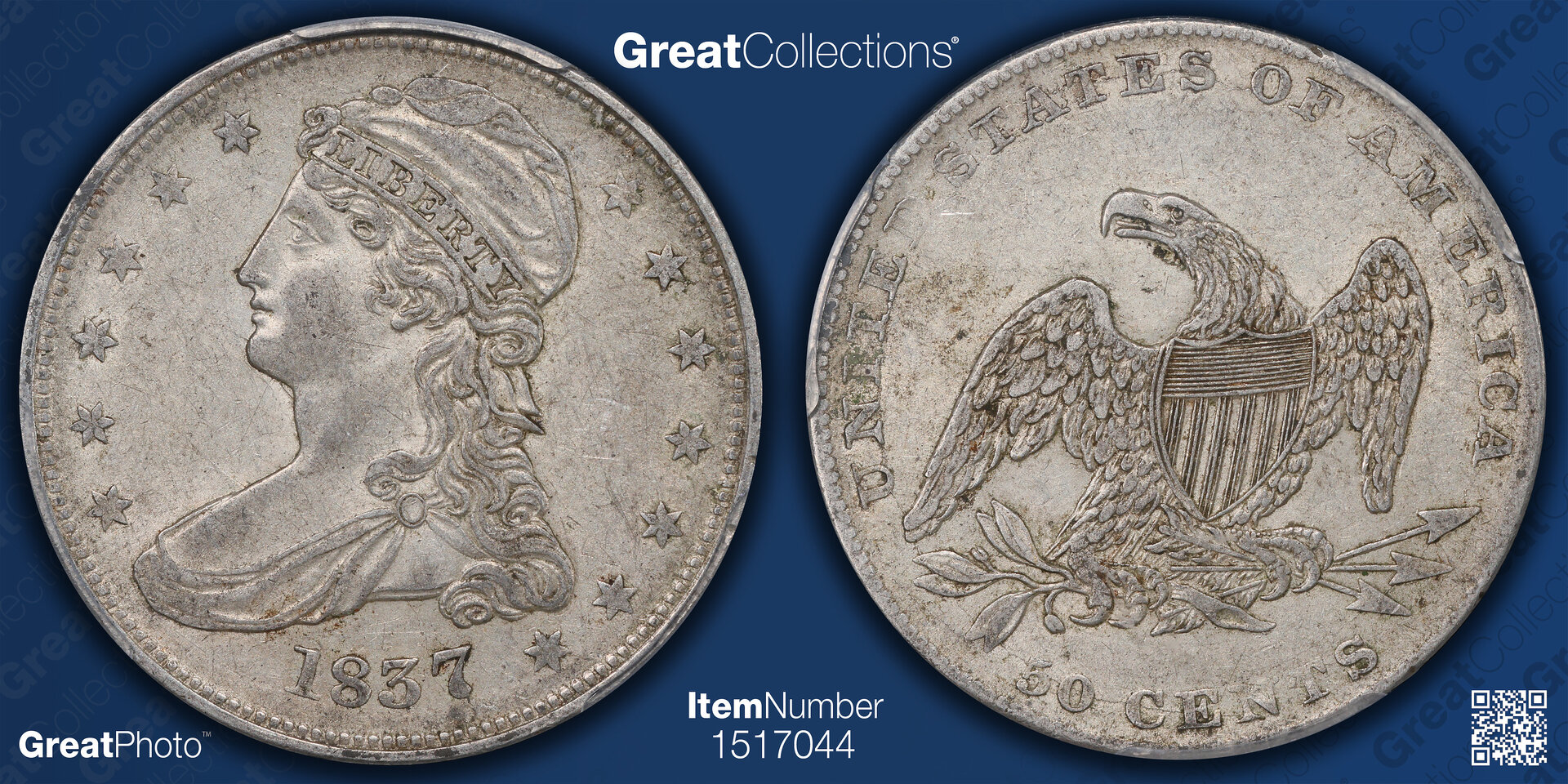1837 50C HALF DOLLARS - CAPPED BUST, REEDED EDGE PCGS XF45 46961989 GreatPhoto.jpg
