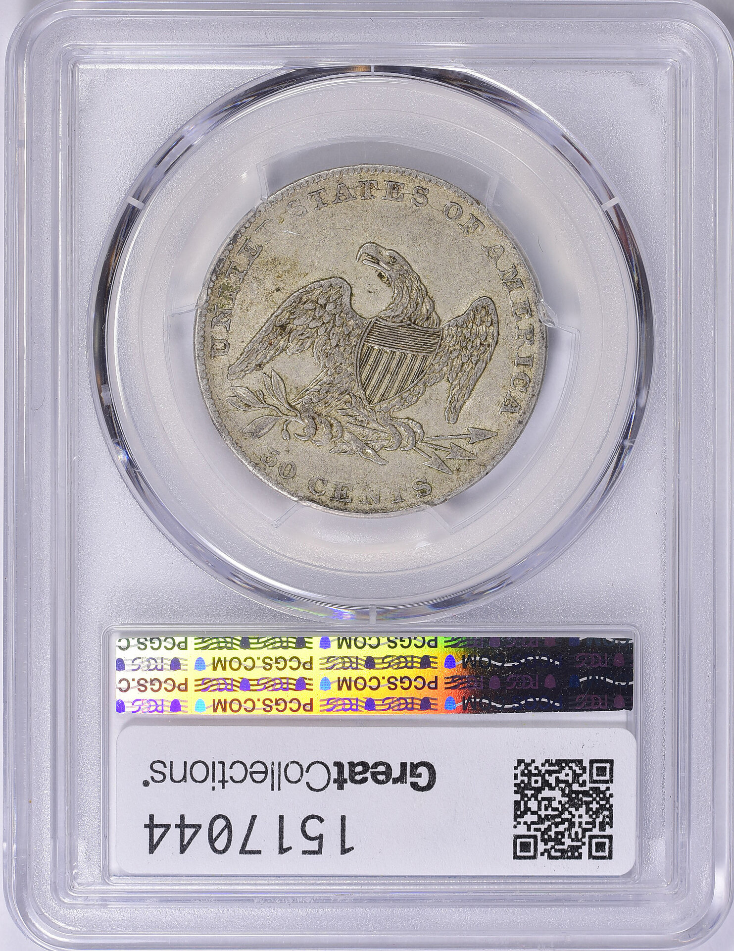1837 50C HALF DOLLARS - CAPPED BUST, REEDED EDGE PCGS XF45 46961989 Rev Slab GC.jpg