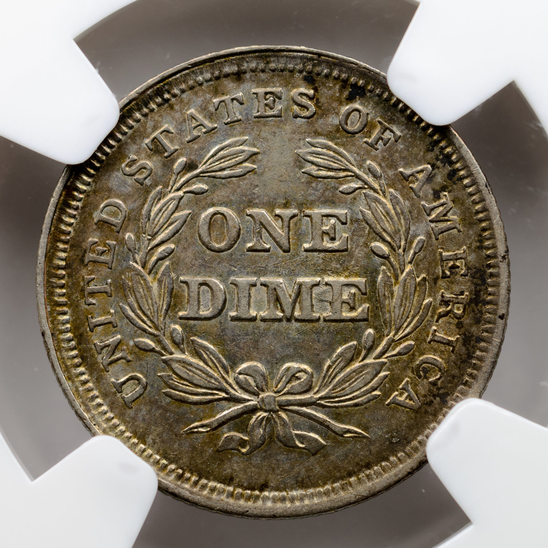 1838 10C DIME - SEATED LIBERTY, NO DRAPERY LARGE STARS NGC AU55 3755614-012 CAC Rev Closeup.jpg