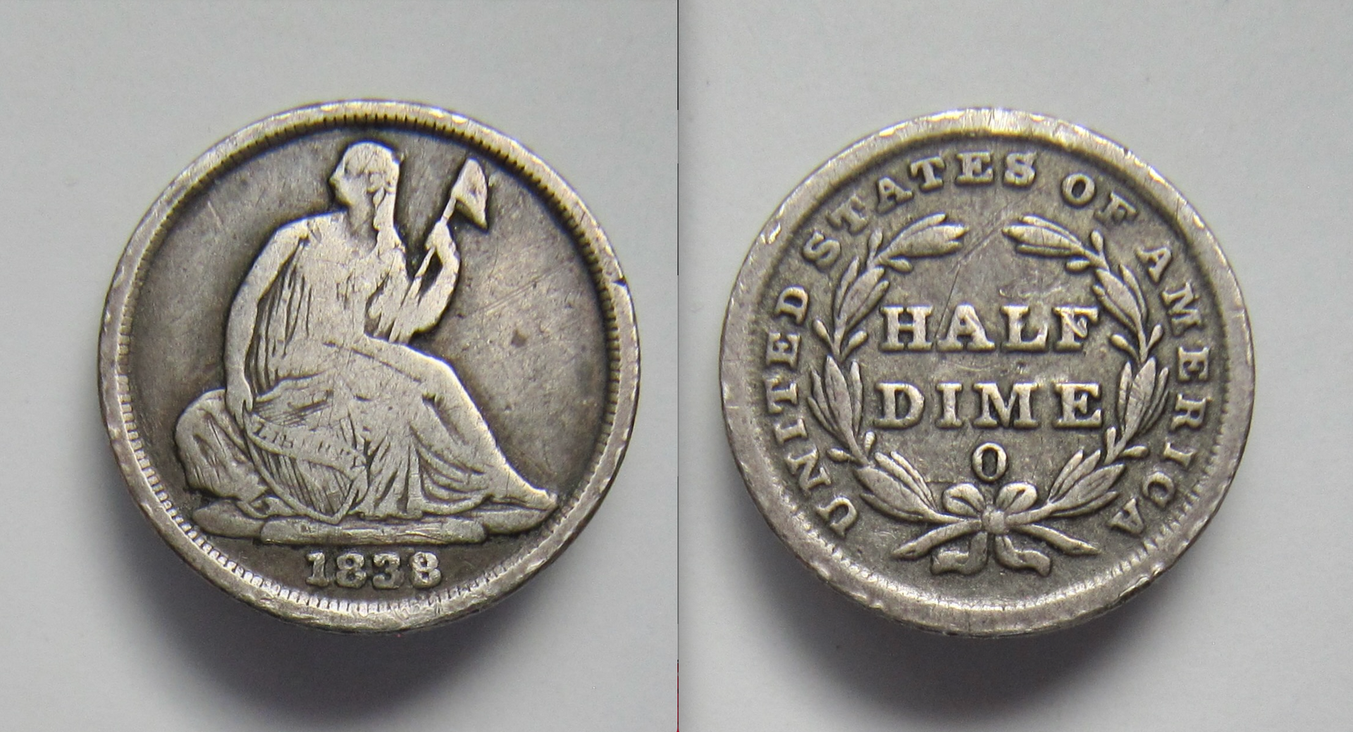 1838 O Half Dime - low grade example - OBV 1  - REV 3 -  29 July 2026 - 2 August 2026 .png