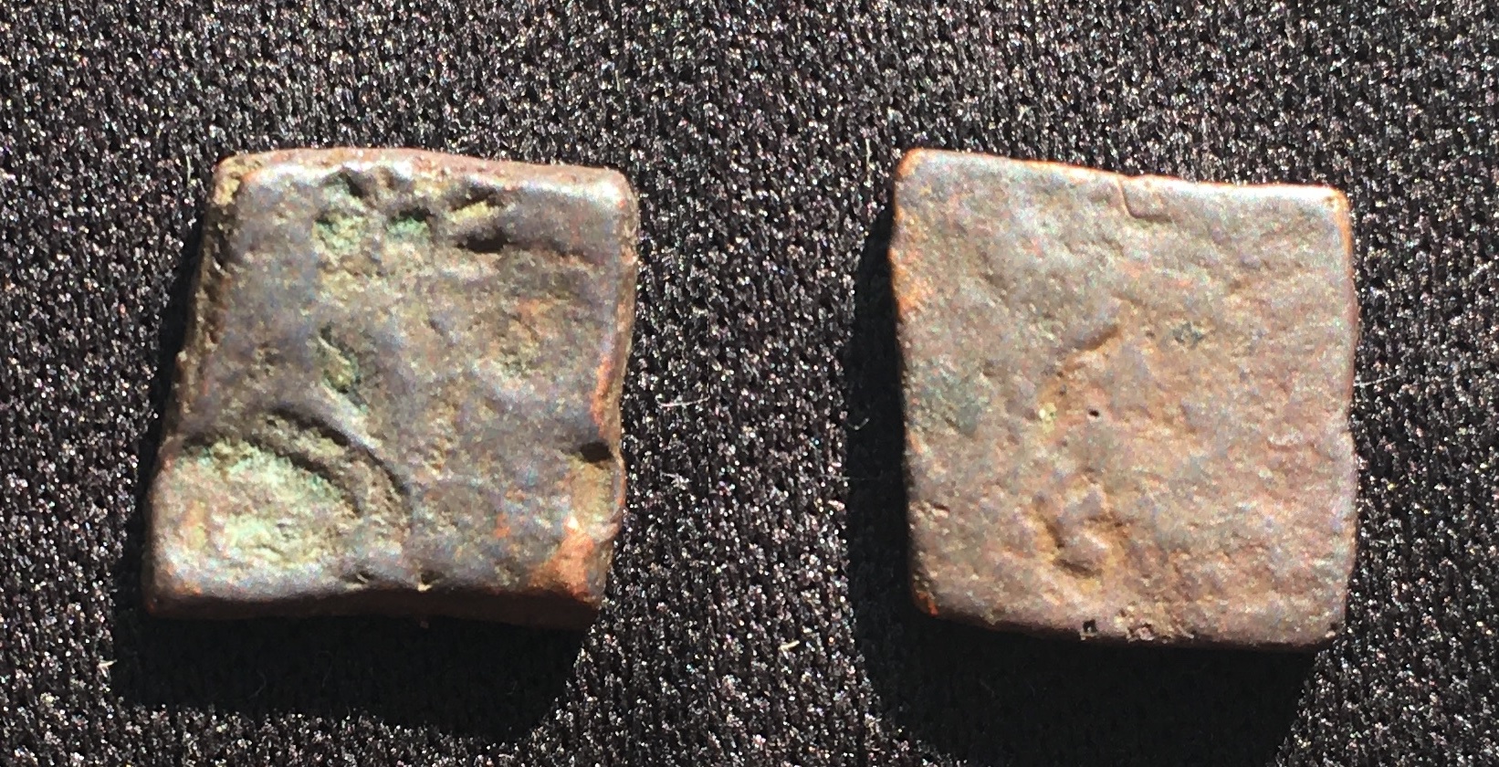 184-150 BCE (Circa) AE Rectangle Punchmarked 1.41g 10x11mm S2 Combined.jpg