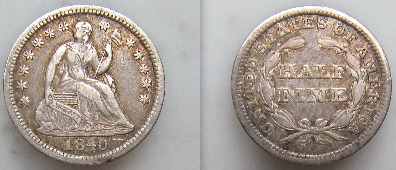1840 Half Dime with Drapery  - example 2 - OBV:REV - OKP - 2022.png
