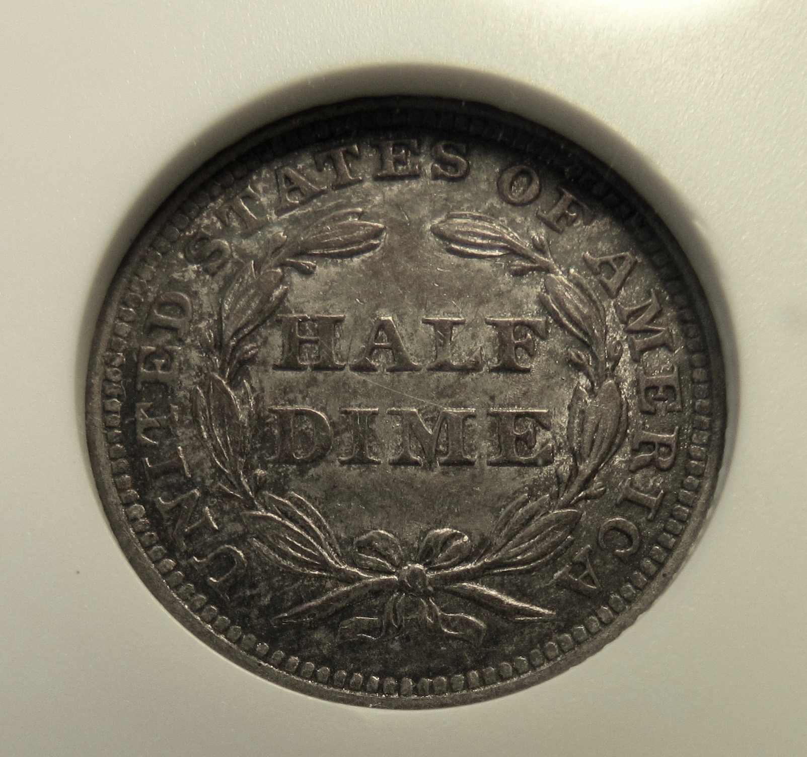1840 Seated Half Dime - with Drapery - REV- much better photo ANACS EF45 - 1.jpg