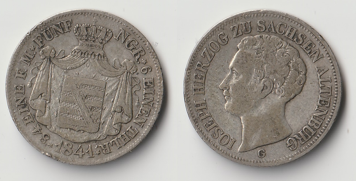 1841 saxe altenburg one sixth thaler.jpg